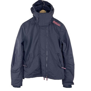 Superdry Japan The Windcheater Grey Weather Resistant Hooded Jacket Womens Small